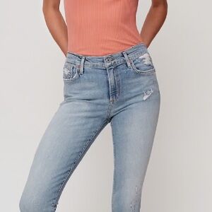 Agolde Light Blue Distressed Skinny Jeans